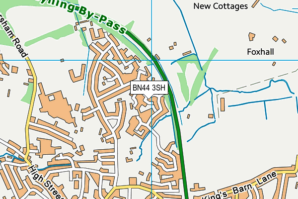 BN44 3SH map - OS VectorMap District (Ordnance Survey)