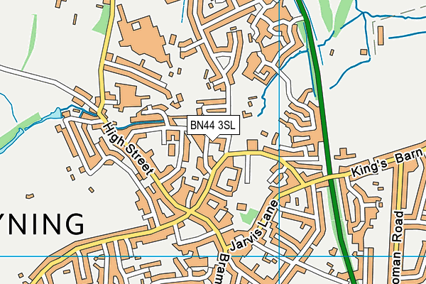 BN44 3SL map - OS VectorMap District (Ordnance Survey)