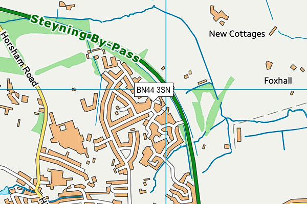 BN44 3SN map - OS VectorMap District (Ordnance Survey)