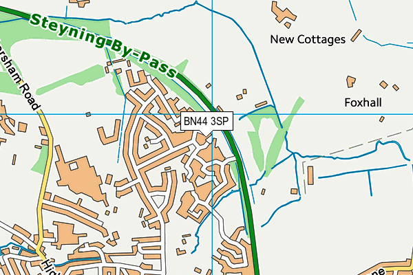 BN44 3SP map - OS VectorMap District (Ordnance Survey)