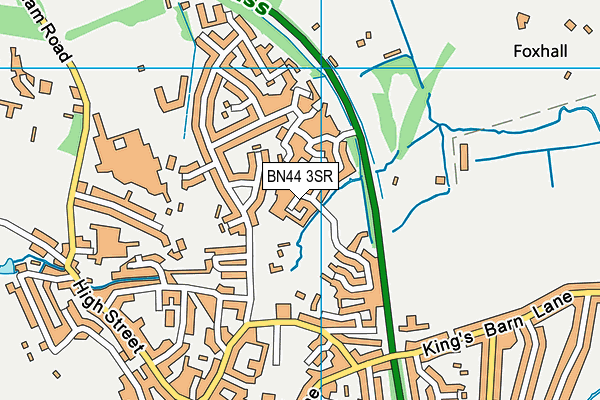 BN44 3SR map - OS VectorMap District (Ordnance Survey)