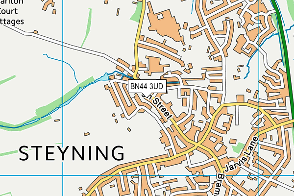 BN44 3UD map - OS VectorMap District (Ordnance Survey)