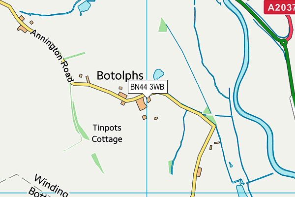 BN44 3WB map - OS VectorMap District (Ordnance Survey)