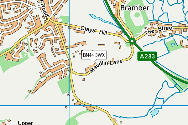 BN44 3WX map - OS VectorMap District (Ordnance Survey)