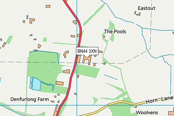 BN44 3XN map - OS VectorMap District (Ordnance Survey)