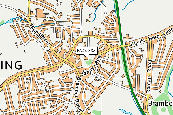 BN44 3XZ map - OS VectorMap District (Ordnance Survey)