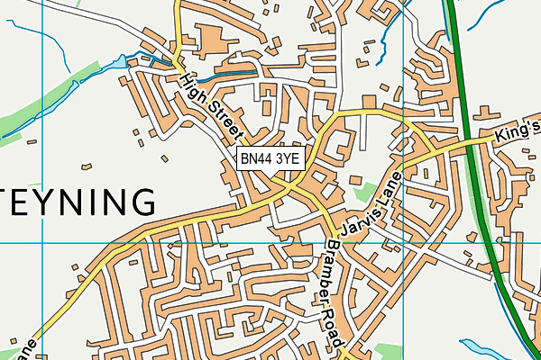 BN44 3YE map - OS VectorMap District (Ordnance Survey)