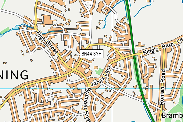BN44 3YH map - OS VectorMap District (Ordnance Survey)