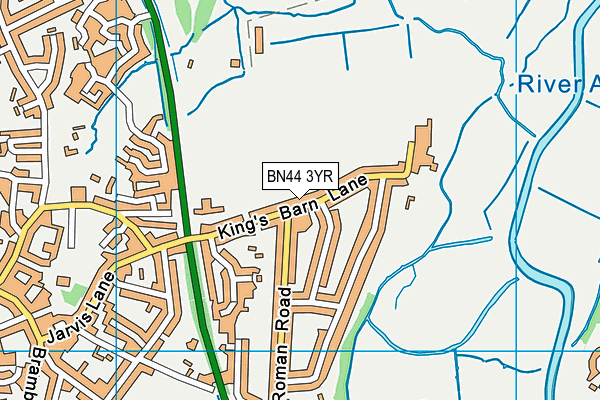 BN44 3YR map - OS VectorMap District (Ordnance Survey)