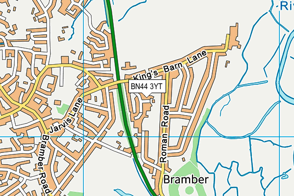 BN44 3YT map - OS VectorMap District (Ordnance Survey)