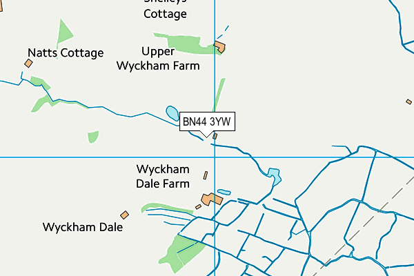BN44 3YW map - OS VectorMap District (Ordnance Survey)