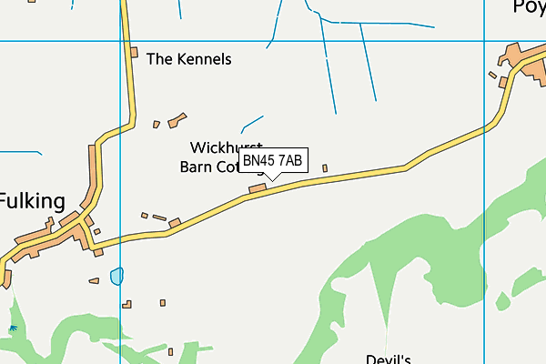BN45 7AB map - OS VectorMap District (Ordnance Survey)
