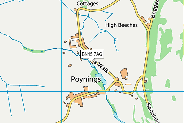 BN45 7AG map - OS VectorMap District (Ordnance Survey)