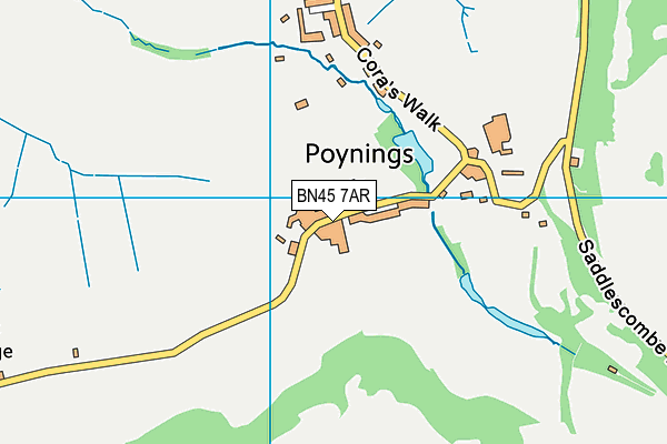 BN45 7AR map - OS VectorMap District (Ordnance Survey)