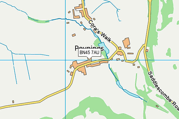 BN45 7AU map - OS VectorMap District (Ordnance Survey)