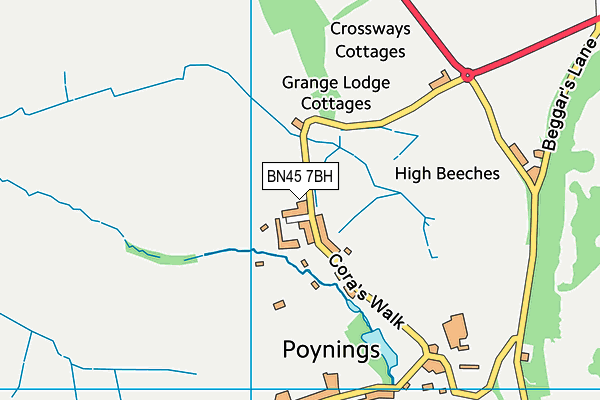 Poynings Recreation Ground map (BN45 7BH) - OS VectorMap District (Ordnance Survey)