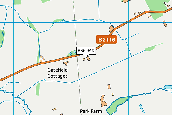 BN5 9AX map - OS VectorMap District (Ordnance Survey)
