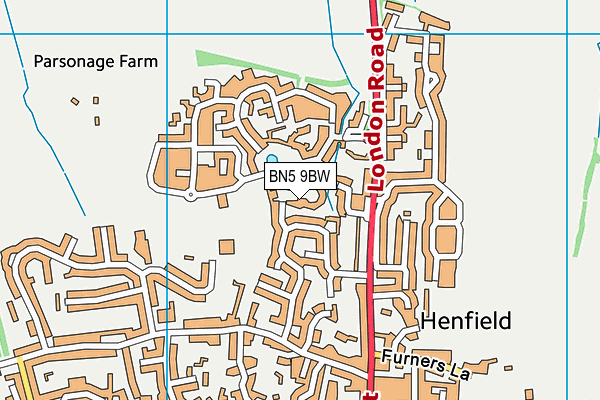 BN5 9BW map - OS VectorMap District (Ordnance Survey)