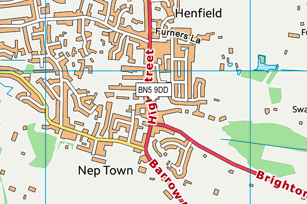 BN5 9DD map - OS VectorMap District (Ordnance Survey)