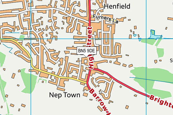 BN5 9DE map - OS VectorMap District (Ordnance Survey)