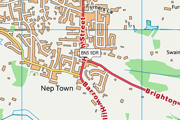 BN5 9DR map - OS VectorMap District (Ordnance Survey)