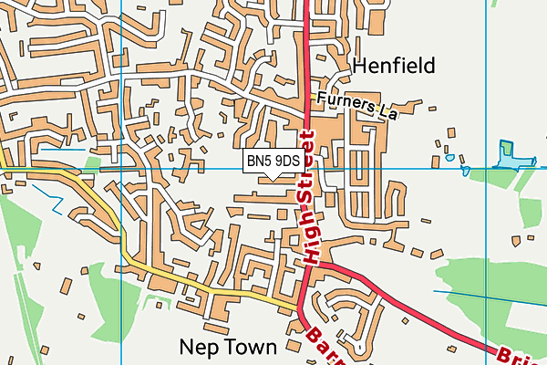 BN5 9DS map - OS VectorMap District (Ordnance Survey)