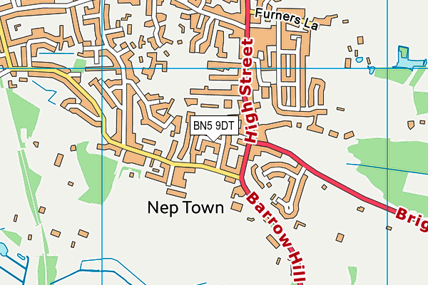 BN5 9DT map - OS VectorMap District (Ordnance Survey)