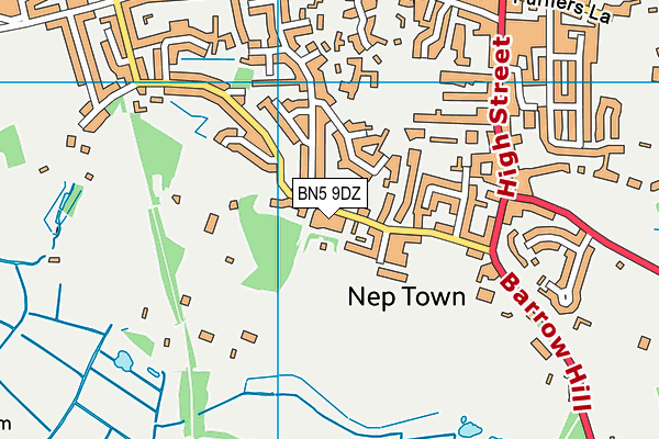 BN5 9DZ map - OS VectorMap District (Ordnance Survey)