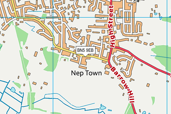 BN5 9EB map - OS VectorMap District (Ordnance Survey)