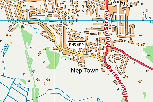 BN5 9EP map - OS VectorMap District (Ordnance Survey)