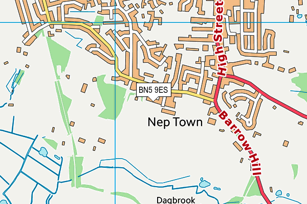 BN5 9ES map - OS VectorMap District (Ordnance Survey)