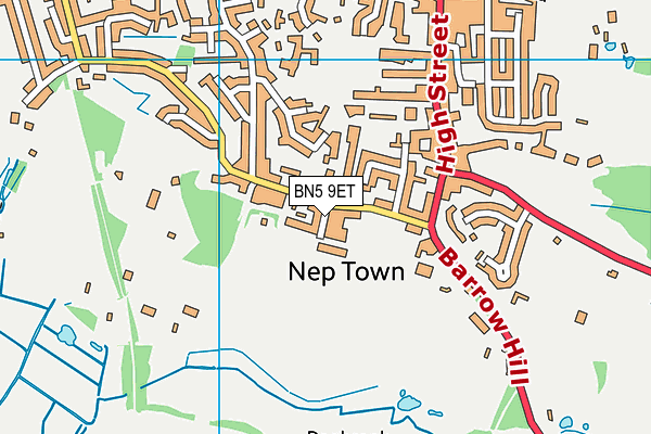 BN5 9ET map - OS VectorMap District (Ordnance Survey)