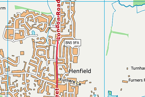 BN5 9FA map - OS VectorMap District (Ordnance Survey)