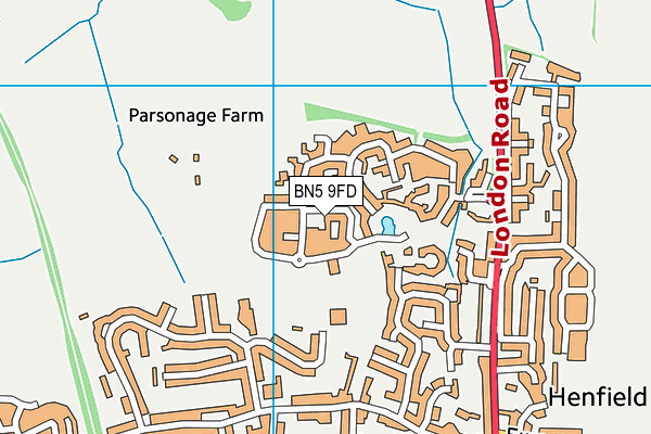 BN5 9FD map - OS VectorMap District (Ordnance Survey)