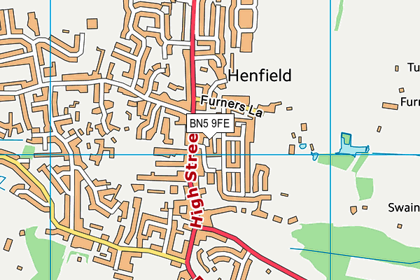 BN5 9FE map - OS VectorMap District (Ordnance Survey)