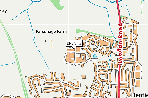 BN5 9FG map - OS VectorMap District (Ordnance Survey)