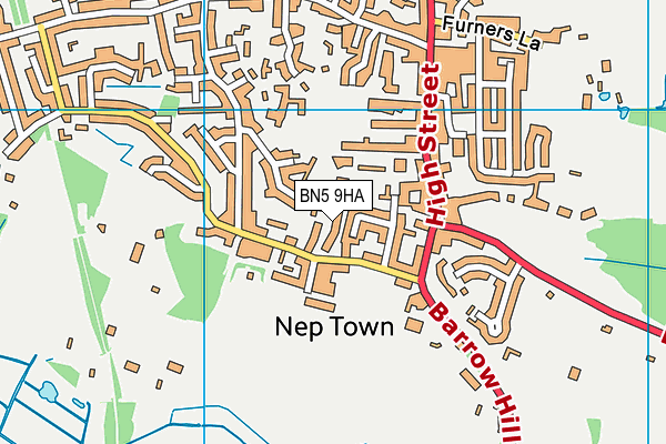 BN5 9HA map - OS VectorMap District (Ordnance Survey)