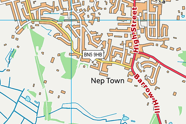 BN5 9HB map - OS VectorMap District (Ordnance Survey)