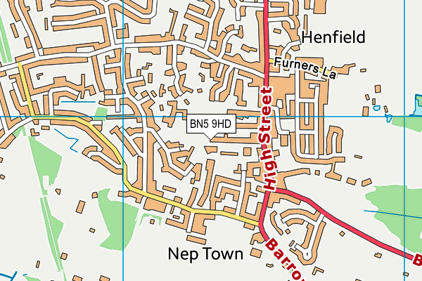 BN5 9HD map - OS VectorMap District (Ordnance Survey)