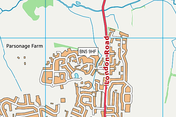 BN5 9HF map - OS VectorMap District (Ordnance Survey)
