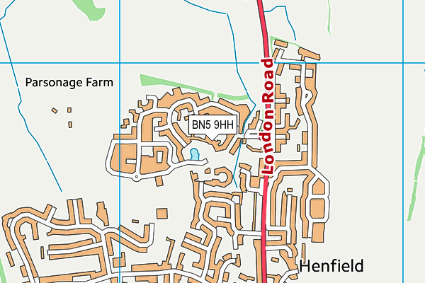 BN5 9HH map - OS VectorMap District (Ordnance Survey)