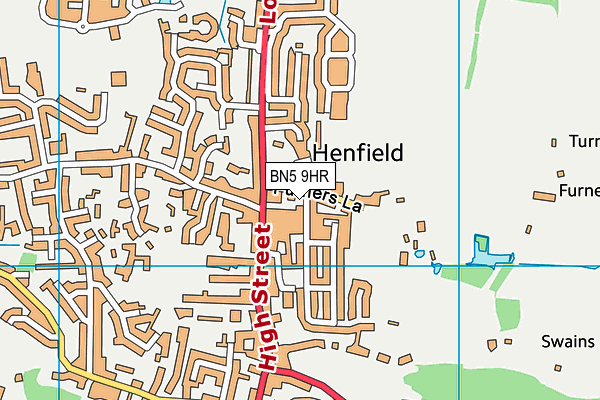 BN5 9HR map - OS VectorMap District (Ordnance Survey)