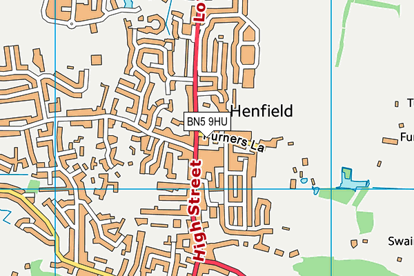 BN5 9HU map - OS VectorMap District (Ordnance Survey)