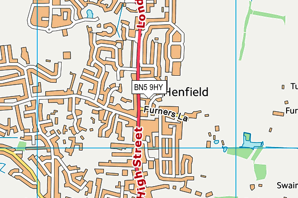 BN5 9HY map - OS VectorMap District (Ordnance Survey)