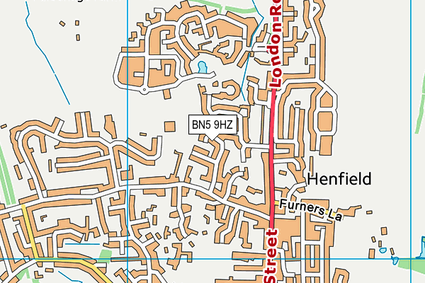 BN5 9HZ map - OS VectorMap District (Ordnance Survey)