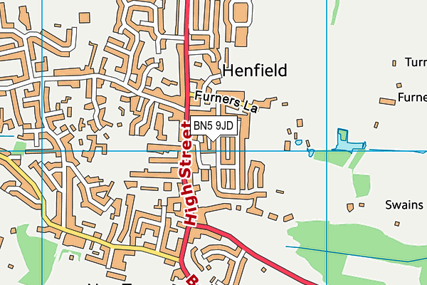 BN5 9JD map - OS VectorMap District (Ordnance Survey)
