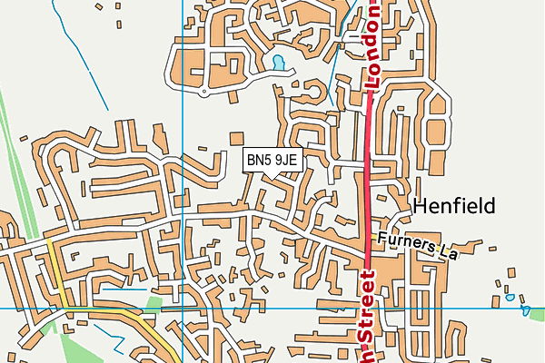 BN5 9JE map - OS VectorMap District (Ordnance Survey)