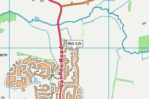 BN5 9JN map - OS VectorMap District (Ordnance Survey)