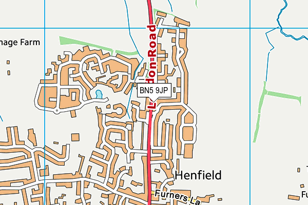 BN5 9JP map - OS VectorMap District (Ordnance Survey)