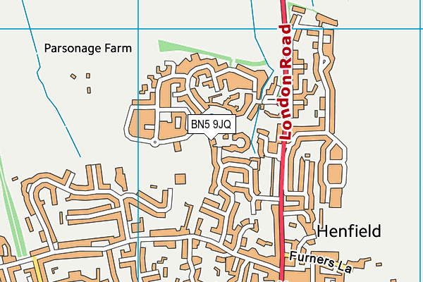 BN5 9JQ map - OS VectorMap District (Ordnance Survey)